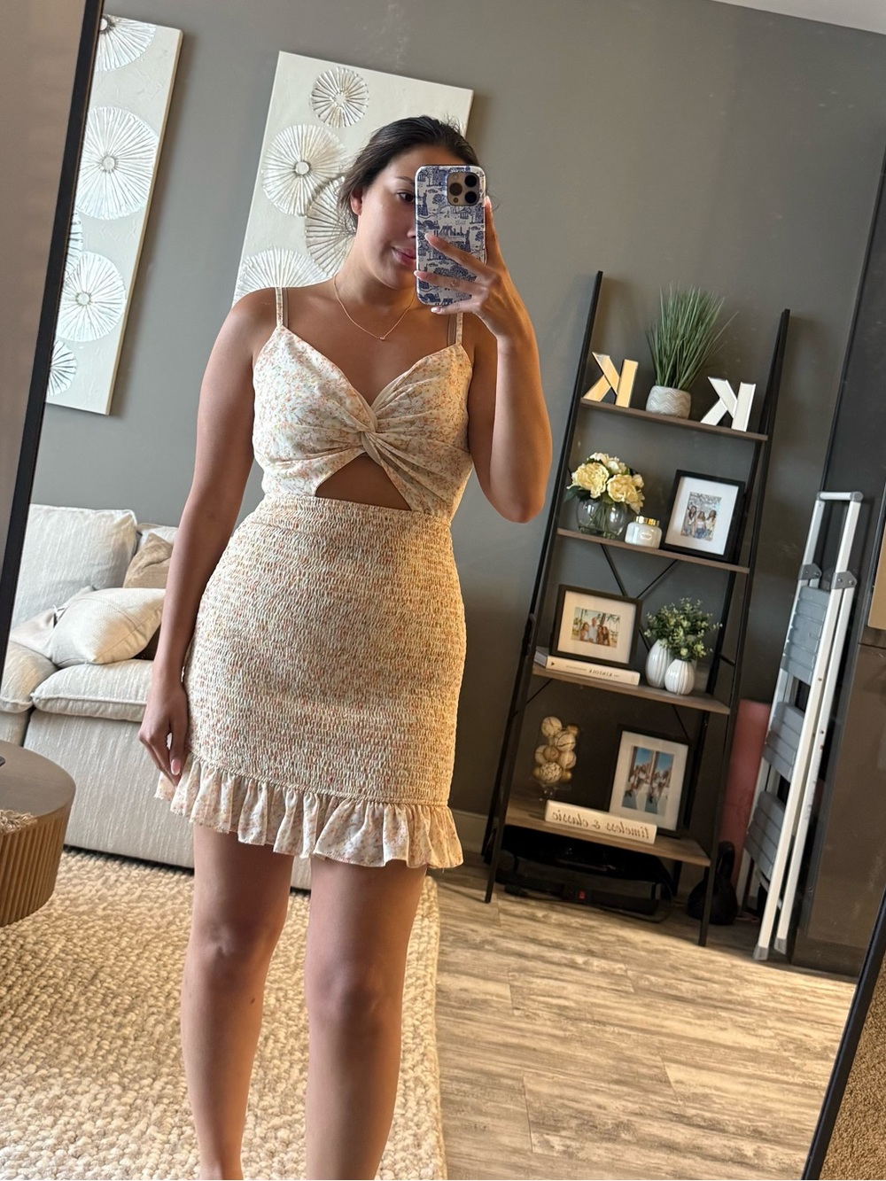 Mini Dress with Ruffle Hem